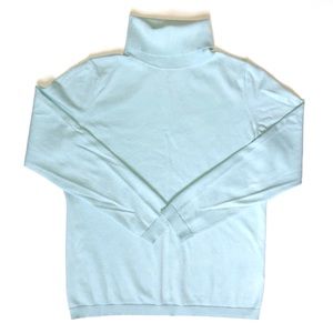 Talbots Turtleneck Sweater Blue Cotton Blend SP Small Petite PS